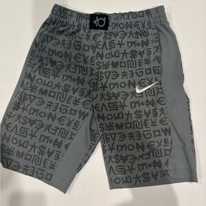 Nike Kevin Durant KD Easy Money Basketball Short Grey Currency Print Men Size L